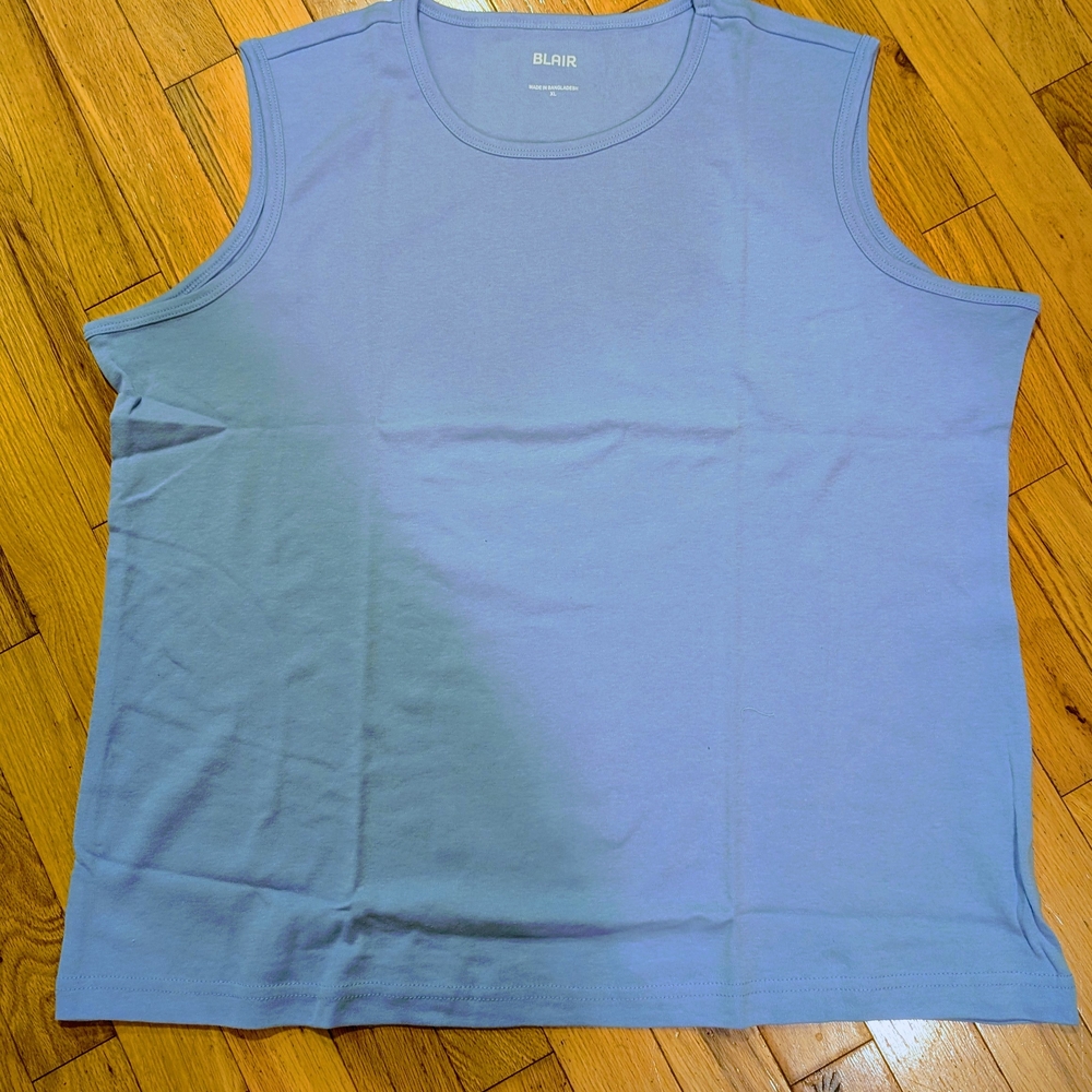 Set/Two New-in-Packages Blair Catalog Tank Tops, Blue & Yellow 1X